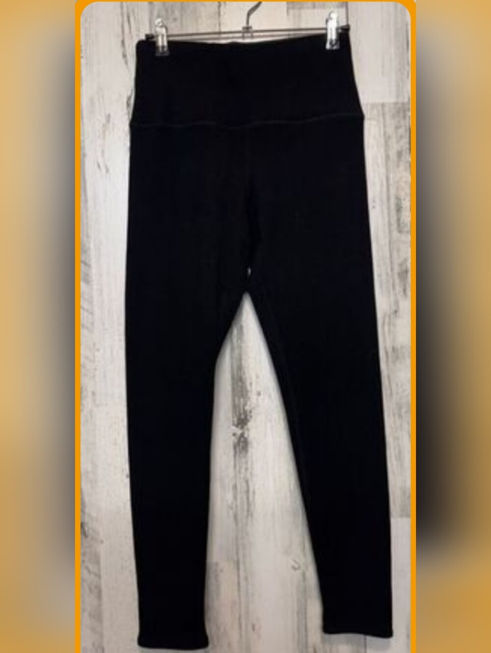 Black Slimming High Waist Fleece Lined Leggings, Large/Xl